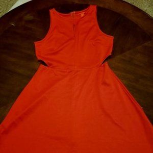 Chelsea and Violet Orange PeepSide Dress, Small